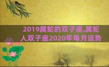 2019属蛇的双子座,属蛇人双子座2020年每月运势 2019属蛇的双子座,属蛇人双子座2020年每月运势
