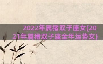 2022年属猪双子座女(2021年属猪双子座全年运势女)