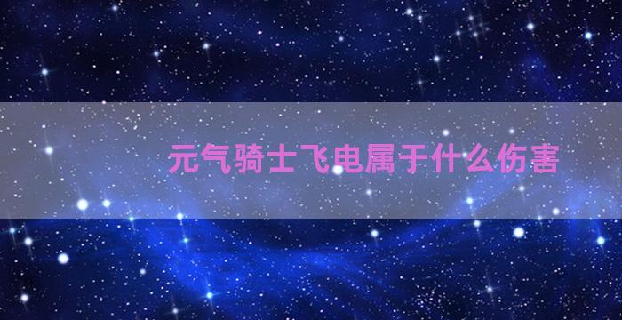 元气骑士飞电属于什么伤害