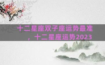 十二星座双子座运势最准，十二星座运势2023