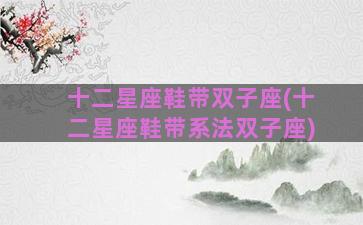 十二星座鞋带双子座(十二星座鞋带系法双子座)