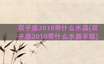 双子座2018带什么水晶(双子座2018带什么水晶手链)