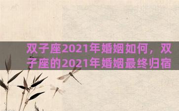 双子座2021年婚姻如何，双子座的2021年婚姻最终归宿