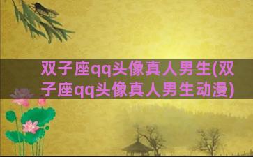 双子座qq头像真人男生(双子座qq头像真人男生动漫)
