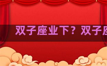 双子座业下？双子座ll