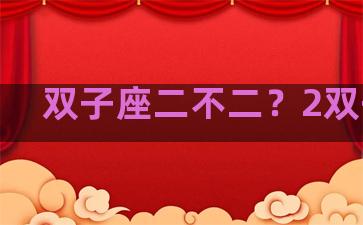 双子座二不二？2双子座