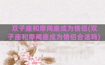 双子座和摩羯座成为情侣(双子座和摩羯座成为情侣合适吗)