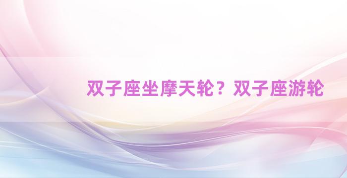 双子座坐摩天轮？双子座游轮