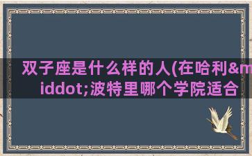 双子座是什么样的人(在哈利·波特里哪个学院适合双子座)