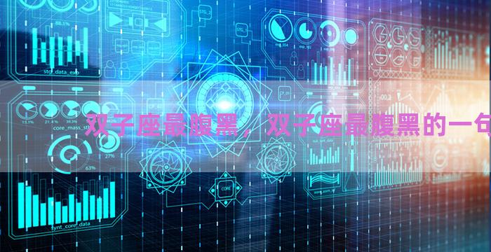 双子座最腹黑，双子座最腹黑的一句话
