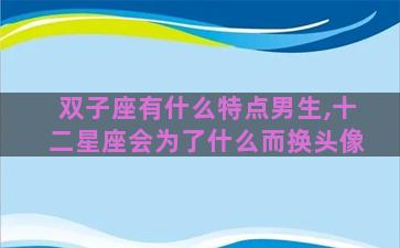 双子座有什么特点男生,十二星座会为了什么而换头像