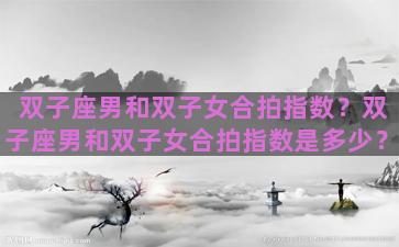 双子座男和双子女合拍指数？双子座男和双子女合拍指数是多少？
