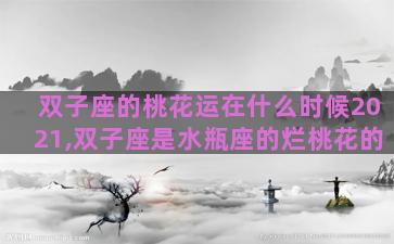 双子座的桃花运在什么时候2021,双子座是水瓶座的烂桃花的