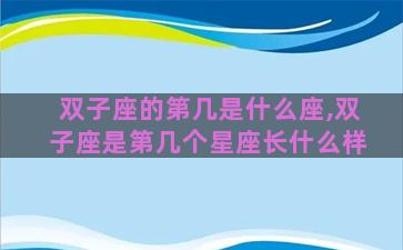 双子座的第几是什么座,双子座是第几个星座长什么样 双子座的第几是什么座,双子座是第几个星座长什么样