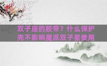 双子座的胶带？什么保护壳不影响魔派双子星使用