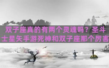 双子座真的有两个灵魂吗？圣斗士星矢手游死神和双子座那个厉害