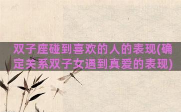 双子座碰到喜欢的人的表现(确定关系双子女遇到真爱的表现)