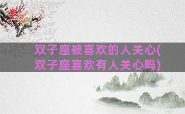 双子座被喜欢的人关心(双子座喜欢有人关心吗)