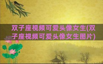 双子座视频可爱头像女生(双子座视频可爱头像女生图片)