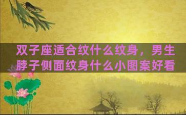 双子座适合纹什么纹身，男生脖子侧面纹身什么小图案好看