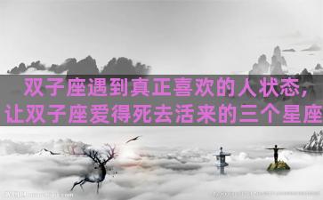 双子座遇到真正喜欢的人状态,让双子座爱得死去活来的三个星座