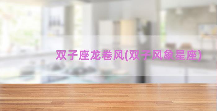 双子座龙卷风(双子风象星座)