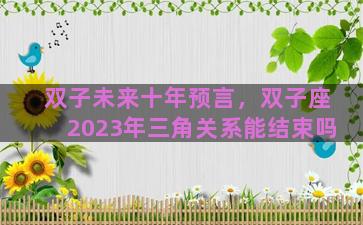 双子未来十年预言，双子座2023年三角关系能结束吗