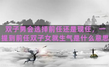 双子男会选择前任还是现任，一提到前任双子女就生气是什么意思