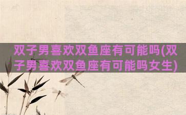 双子男喜欢双鱼座有可能吗(双子男喜欢双鱼座有可能吗女生)