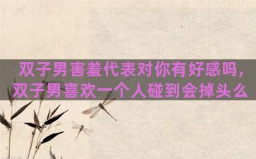 双子男害羞代表对你有好感吗,双子男喜欢一个人碰到会掉头么