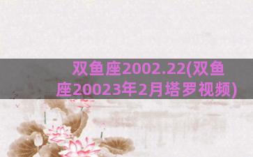 双鱼座2002.22(双鱼座20023年2月塔罗视频)