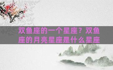 双鱼座的一个星座？双鱼座的月亮星座是什么星座