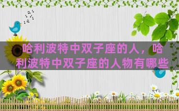 哈利波特中双子座的人，哈利波特中双子座的人物有哪些