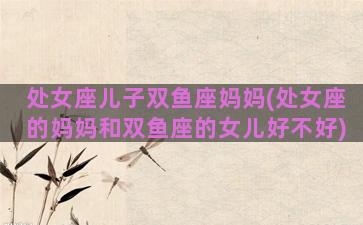 处女座儿子双鱼座妈妈(处女座的妈妈和双鱼座的女儿好不好)