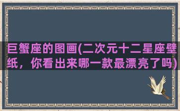 巨蟹座的图画(二次元十二星座壁纸，你看出来哪一款最漂亮了吗)