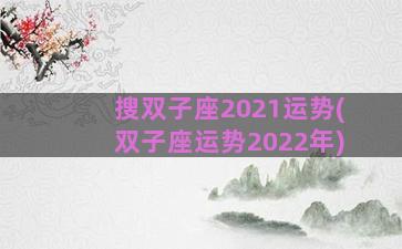 搜双子座2021运势(双子座运势2022年)