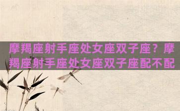 摩羯座射手座处女座双子座？摩羯座射手座处女座双子座配不配