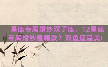 星座专属婚纱双子座，12星座专属婚纱是哪款？双鱼座最美!