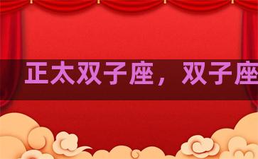 正太双子座，双子座真人
