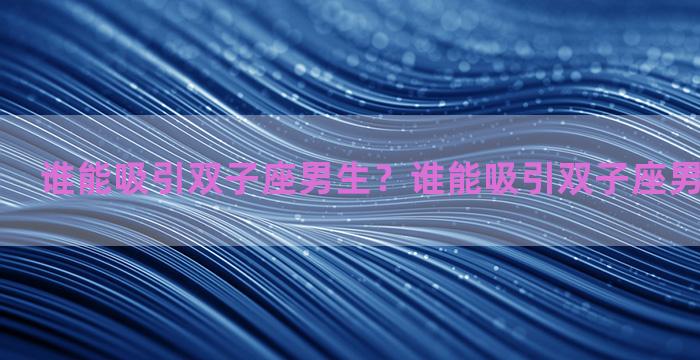 谁能吸引双子座男生？谁能吸引双子座男生的注意力