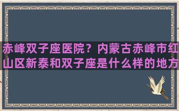 赤峰双子座医院？内蒙古赤峰市红山区新泰和双子座是什么样的地方