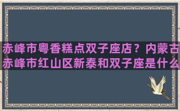 赤峰市粤香糕点双子座店？内蒙古赤峰市红山区新泰和双子座是什么样的地方