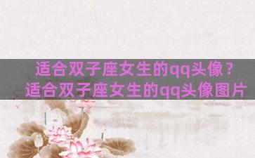 适合双子座女生的qq头像？适合双子座女生的qq头像图片