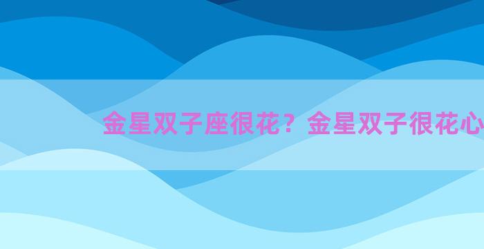 金星双子座很花？金星双子很花心