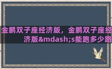 金鹏双子座经济版，金鹏双子座经济版—s能跑多少路