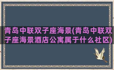 青岛中联双子座海景(青岛中联双子座海景酒店公寓属于什么社区)